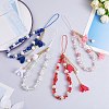 Polymer Clay Rhinestone & Glass Beaded Chain Mobile Strap HJEW-SW00021-01-5