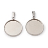 304 Stainless Steel Pendant Cabochon Settings STAS-I328-01G-P-1