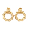 Real 18K Gold Plated Brass Dangle Stud Earrings EJEW-P252-07B-G-1