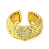 Brass Micro Pave Cubic Zirconia Open Cuff Ring RJEW-K256-15G-2