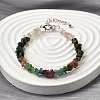 Natural Multicolor Tourmaline Chip Beaded Bracelets for Women BJEW-M110-02-1