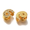 Rack Plating Number Brass Micro Pave Clear Cubic Zirconia Silde Charms KK-A231-13J-2