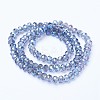 Electroplate Transparent Glass Beads Strands X-EGLA-A034-T6mm-Y02-2