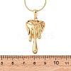 304 Stainless Steel Melted Heart Pendant Snake Chain Necklaces for Women NJEW-F354-09G-5