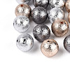 Textured Plating Opaque Acrylic Beads PACR-T019-02M-1