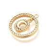 Brass Micro Pave Cubic Zirconia Pendants KK-G519-06G-02-2