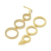 Ring Brass Clear Cubic Zirconia Dangle Stud Earrings EJEW-Q390-03G-2