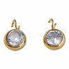 201 Stainless Steel Clear Cubic Zirconia Charms STAS-N087-47G-2
