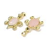 Natural Rose Quartz & Brass Pendants KK-F887-01G-15-2