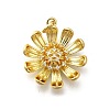 Brass Micro Pave Clear Cubic Zirconia Pendants KK-F899-05B-G-1