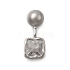 Brass Micro Pave Cubic Zirconia Square Charms KK-D500-01A-P-1