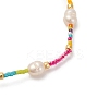 Colorful Miyuki & Imitation Pearl Braided Bead Bracelet Set WC1119-2