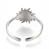 Non-Tarnish 304 Stainless Steel Sun Cuff Rings LS-RJEW-N038-116P-4