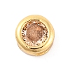Rack Plating Flat Round Brass Micro Pave Cubic Zirconia Cabochons KK-F874-03G-07-1
