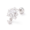 Snowflake Clear Cubic Zirconia Stud Earrings for Women EJEW-A065-03P-1