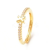 Clear Cubic Zirconia Initial Letter Adjustable Ring RJEW-C052-01G-X-1
