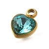 304 Stainless Steel with Rhinestone Pendants STAS-Q346-01G-03-3