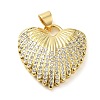 Rack Plating Brass Micro Pave Clear Cubic Zirconia Pendants KK-C047-12G-1