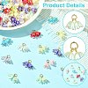 80Pcs 8 Colors Flower ABS Plastic Pearl Pendants PALLOY-CJ00075-3