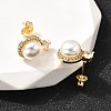 Round Brass Micro Pave Clear Cubic Zirconia Stud Earrings EJEW-A135-26G-2