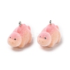 Flocking Opaque Resin Pendants RESI-F064-A09-1
