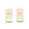 Brass Micro Pave Clear Cubic Zirconia Pendants KK-G432-18G-2