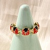 Brass Enamel Adjustable Open Cuff Rings for Women RJEW-I111-01G-08-1