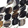 Natural Banded Agate/Striped Agate Beads Strands G-G196-A02-02-2