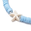 Flat Round Handmade Polymer Clay Heishi Beaded Stretch Bracelets BJEW-JB11802-02-3
