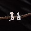 Stainless Steel Small Animal Stud Earrings for Women PW-WG5B49B-10-1