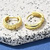 Brass Clear Cubic Zirconia Hoop Earrings LS-EJEW-M047-20G-3