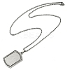 201 Stainless Steel Micro Pave Clear Cubic Zirconia Virgin Mary Rectangle Pendant Necklaces NJEW-D089-07P-2