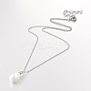 304 Stainless Steel Shell Pearl Beaded Pendant Necklaces NJEW-JN01306-1