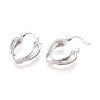 Brass Micro Pave Cubic Zirconia Heart Hoop Earrings EJEW-T048-36P-4
