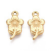 304 Stainless Steel Flower Pendants STAS-T069-31G-1
