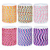 6 Rolls 6 Colors 4-Ply Polycotton Cord with Metallic Thread OCOR-TA0002-16-1