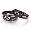 Braided Leather Cord Multi-strand Bracelets BJEW-F349-12B-02-1