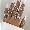22Pcs Alloy with Plastic Pearl Finger Rings WG2E3D2-03-1