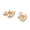 Brass Micro Pave Clear Cubic Zirconia Charms KK-M102-47G-2