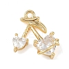 Brass Micro Pave Clear Cubic Zirconia Pendants KK-G545-20G-1