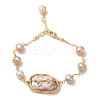 Natural Pearl Link Bracelets BJEW-C051-07G-1