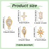 20Pcs 5 Styles Brass Pave Clear Cubic Zirconia Connecotor Charms DIY-AN0001-13-2