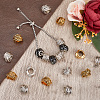 40Pcs 2 Colors Tibetan Style Alloy Tube Barrel Beads TIBEB-SP0001-05-4