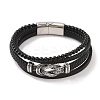 Braided Microfiber Leather Multi-strand Bracelets BJEW-B096-06A-1