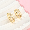 Brass Clear Cubic Zirconia Hoop Earrings EJEW-Q016-05G-1