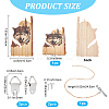 Wood Animal Hanging Ornaments HJEW-WH0053-08F-2