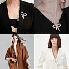 2Pcs 2 Colors Bowknot Alloy Brooches JEWB-GF0001-40-6