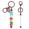Baking Paint Alloy and Brass Bar Beadable Keychain for Jewelry Making DIY Crafts DIY-YW0007-58H-1