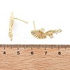 Brass Micro Pave Cubic Zirconia Stud Earring Findings KK-K371-44G-4