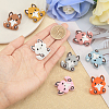 CHGCRAFT 16Pcs 8 Colors Fox Food Grade Eco-Friendly Silicone Beads SIL-CA0003-08-3